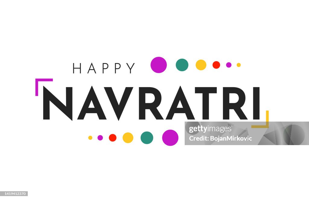 Happy Navratri colorful background. Vector