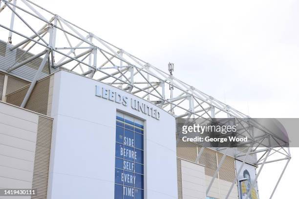 General view outside the stadium prior to the Premier League match between Leeds United and Everton FC at Elland Road on August 30, 2022 in Leeds,...