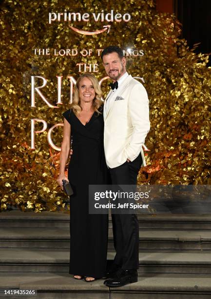 Lloyd Owen and guest arrive at the afterparty for "The Lord of the Rings: The Rings of Power" world premiere at The British Museum on August 30, 2022...