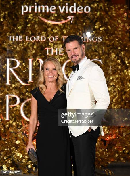 Lloyd Owen and guest arrive at the afterparty for "The Lord of the Rings: The Rings of Power" world premiere at The British Museum on August 30, 2022...