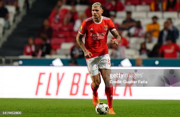 Morato of SL Benfica in action during the Liga Portugal Bwin match between SL Benfica and FC Pacos de Ferreira at Estadio da Luz on August 30, 2022...