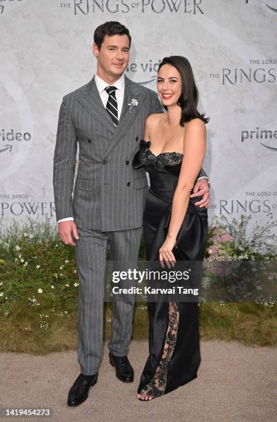 Benjamin Walker and Kaya Scodelario attend "The Lord Of The Rings: The Rings Of Power" World Premiere at Leicester Square on August 30, 2022 in...