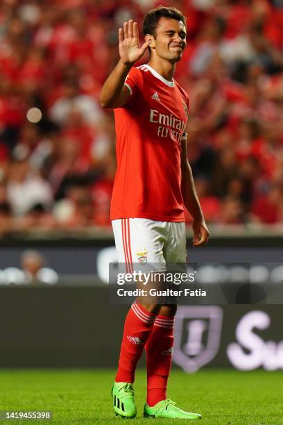 Henrique Araujo of SL Benfica during the Liga Portugal Bwin match between SL Benfica and FC Pacos de Ferreira at Estadio da Luz on August 30, 2022 in...