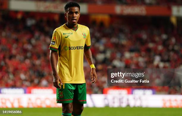 Kayky of FC Pacos de Ferreira during the Liga Portugal Bwin match between SL Benfica and FC Pacos de Ferreira at Estadio da Luz on August 30, 2022 in...