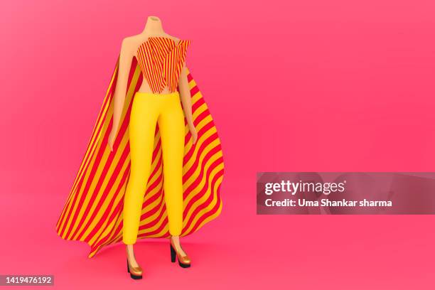 mannequin with high fashion outfit - high fashion clothing stock pictures, royalty-free photos & images