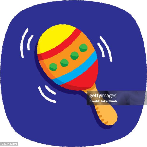 maraca doodle 4 - mariachi stock illustrations