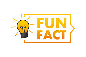 Fun fact label. light bulb. Vector stock illustration.