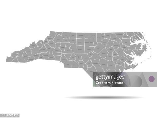 north carolina-karte - stadtviertel stock-grafiken, -clipart, -cartoons und -symbole