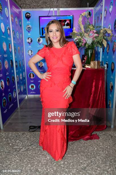 Sugey Abrego poses for a photo during a show as part of the BMB Bookin Management Brokers 2022 at Auditorio Nacional on August 30, 2022 in Mexico...