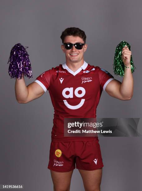 Raphael Quirke of Sale Sharks poses for a portrait during the squad photocall for the 2022-2023 Gallagher Premiership Rugby season at Carrington...
