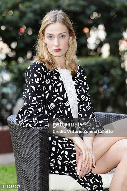 Eva Riccobono attends "Eva Spettacolo Della Scienza" Italian TV Show photocall at Hotel Westin Palace on March 27, 2012 in Milan, Italy.