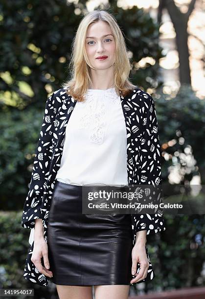 Eva Riccobono attends "Eva Spettacolo Della Scienza" Italian TV Show photocall at Hotel Westin Palace on March 27, 2012 in Milan, Italy.