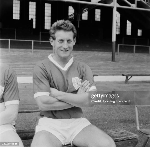 Leicester City player, British footballer Howard Riley poses for a portrait ahead of the 1962/1963 English League Division One season, at the club's...