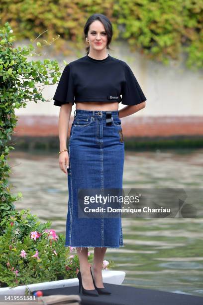 Noémie Merlant is seen arriving at the Excelsior pier during the 79th Venice International Film Festival on August 31, 2022 in Venice, Italy.