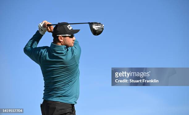 Thriston Lawrence of South Africa plays a shot during the pro - am prior to the Made in HimmerLand at Himmerland Golf & Spa Resort on August 31, 2022...