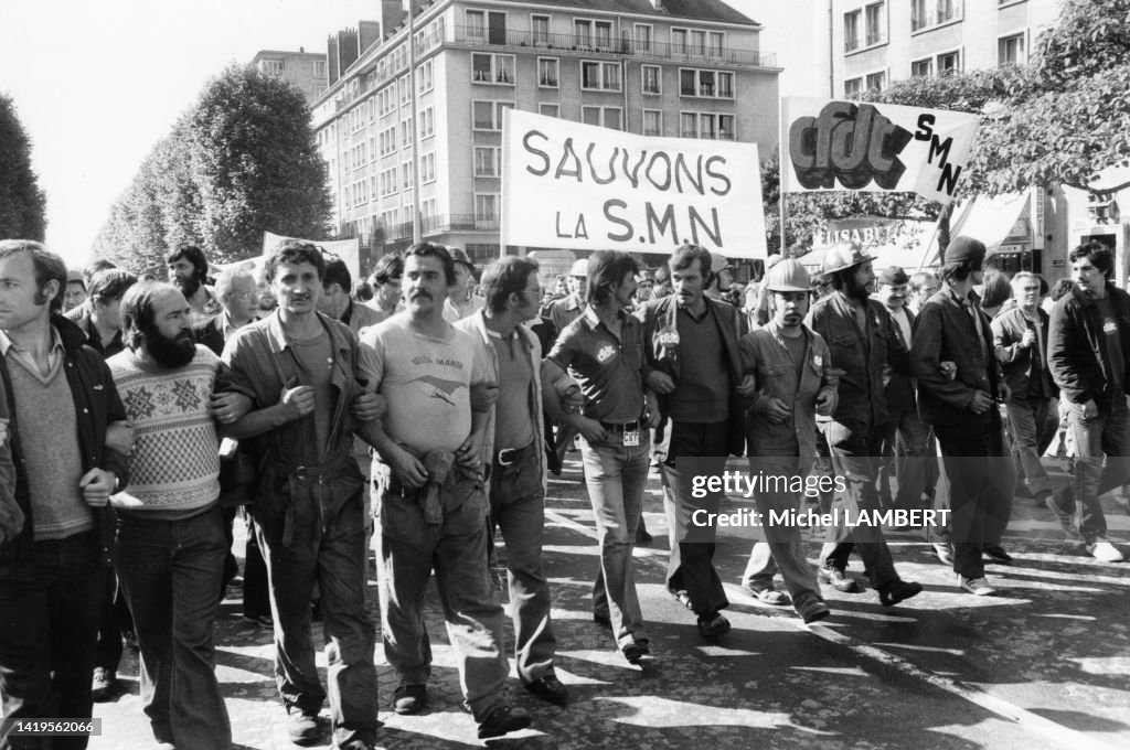 Manifestation des ouvriers de la SMN à Caen