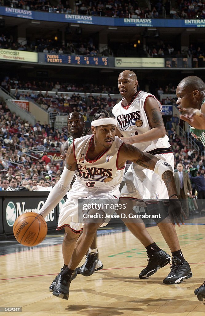 Allen Iverson drives to the basket