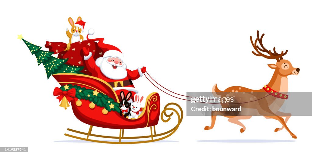 Santa Claus on a Sleigh Background