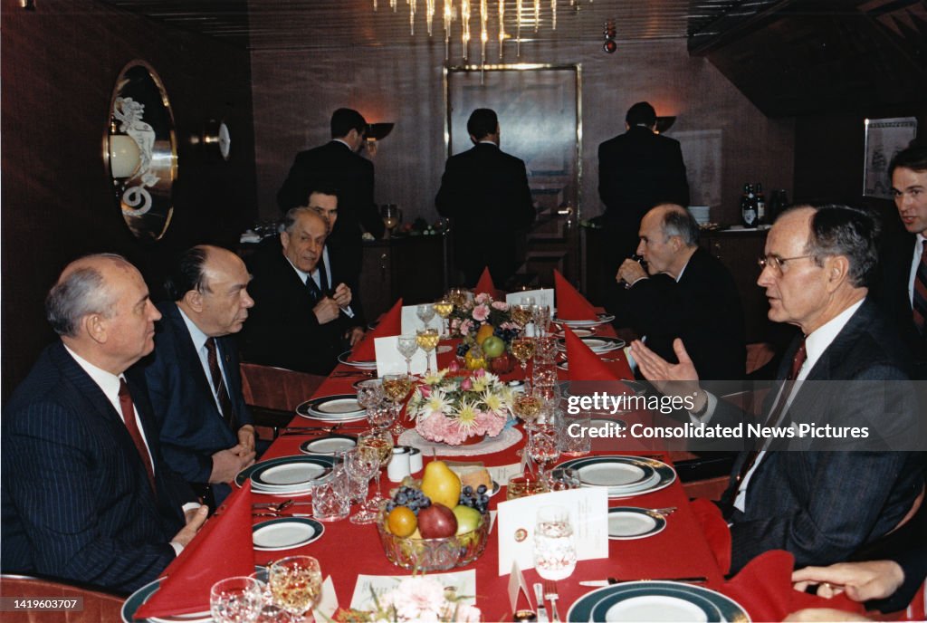Gorbachev, Bush, & Others During Malta Summit