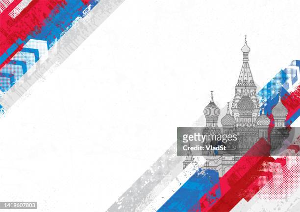 moscow russia abstract grunge background - st basils cathedral stock illustrations