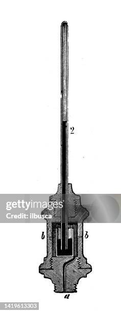 antique illustration, physics principles and experiments: manometer - manometer stock illustrations