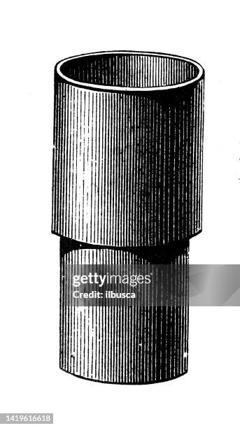 antique illustration, physics principles and experiments: sound and vibrations, air column into pipe - vibration testing stock illustrations