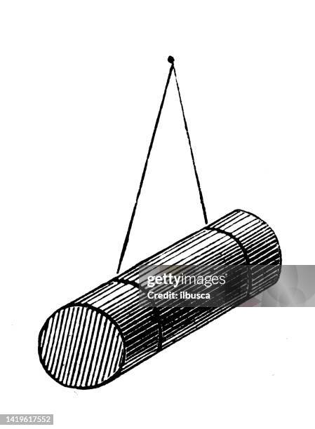 antique illustration, physics principles and experiments: sound and vibrations - vibration testing stock illustrations