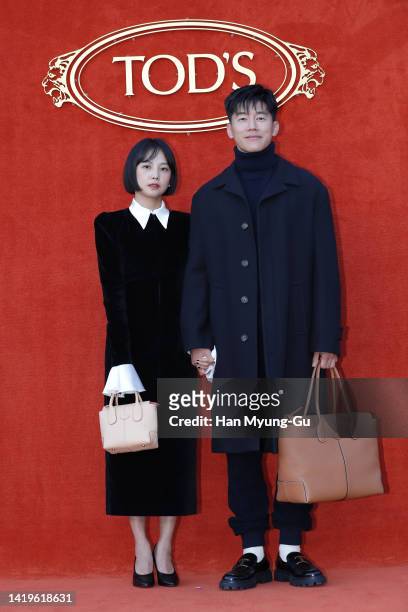 South Korean actors Yoon Seung-A and Kim Moo-Yeol attend the launch event of the TOD'S 2022 F/W collection designed by tod's new creative director,...