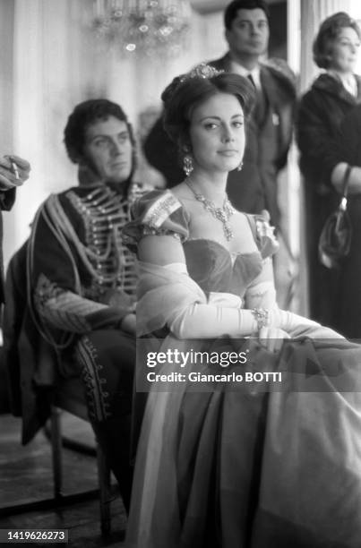 Actrice Anna Maria Ferrero sur le tournage du film "Austerlitz" en 1959.