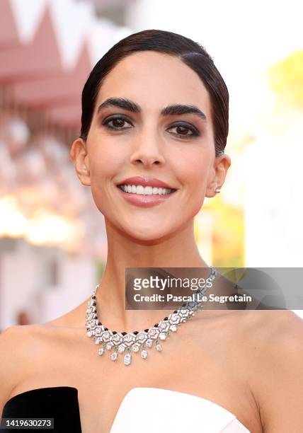 Festival hostess Rocio Munoz Morales attends the "White Noise" and opening ceremony red carpet at the 79th Venice International Film Festival on...