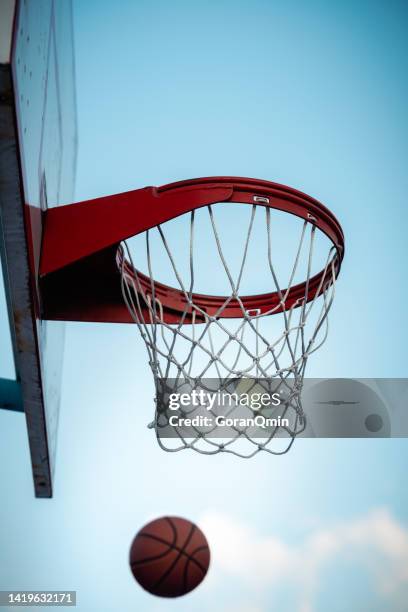 scoring during a basketball game - ball in hoop - 點數 得分單位 個照片及圖片檔