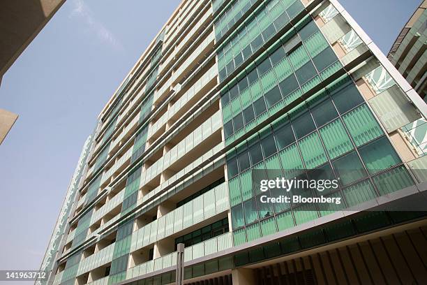 New apartment blocks are seen at the Al Muneera development during a media tour organized by Aldar Properties PJSC, Abu Dhabi's biggest real estate...