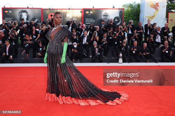 Jodie Turner-Smith attends the "White Noise" and opening ceremony red carpet at the 79th Venice International Film Festival on August 31, 2022 in...