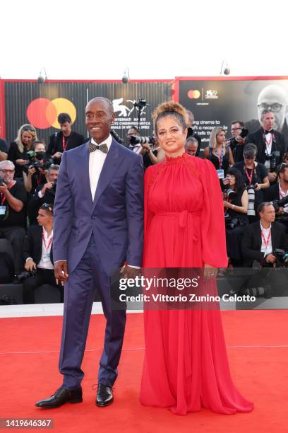Don Cheadle and Bridgid Coulter attend the "White Noise" and opening ceremony red carpet at the 79th Venice International Film Festival on August 31,...