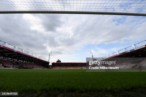 General view inside the stadium prior to the Premier League match between AFC Bournemouth and Wolverhampton Wanderers at Vitality Stadium on August...