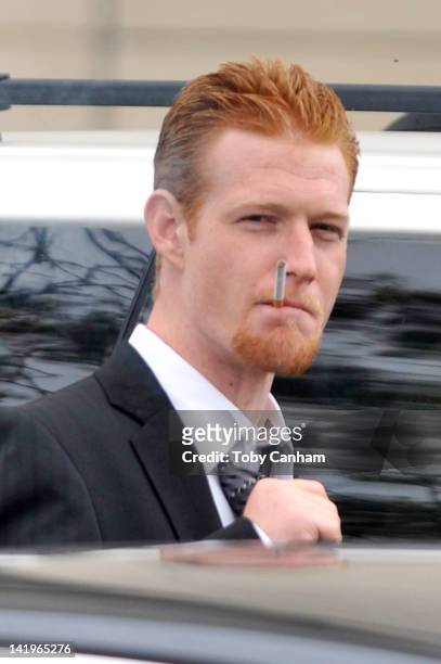 Redmond O'Neal leaves court after a successful progress report on March 27, 2012 in Los Angeles, California. Judge Keith Schwartz commended O'Neal...