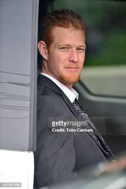 Redmond O'Neal leaves court after a successful progress report on March 27, 2012 in Los Angeles, California. Judge Keith Schwartz commended O'Neal...
