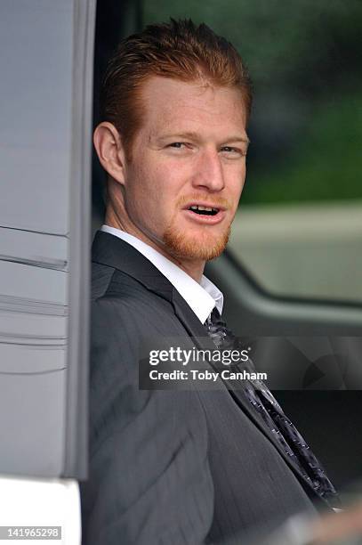 Redmond O'Neal leaves court after a successful progress report on March 27, 2012 in Los Angeles, California. Judge Keith Schwartz commended O'Neal...