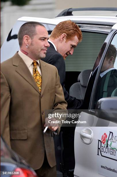 Redmond O'Neal leaves court after a successful progress report on March 27, 2012 in Los Angeles, California. Judge Keith Schwartz commended O'Neal...