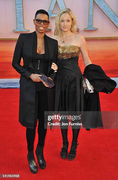 Musician Skin from Skunk Anansie and Christiana Wyly attend the "Titanic 3D" world premiere at the Royal Albert Hall on March 27, 2012 in London,...