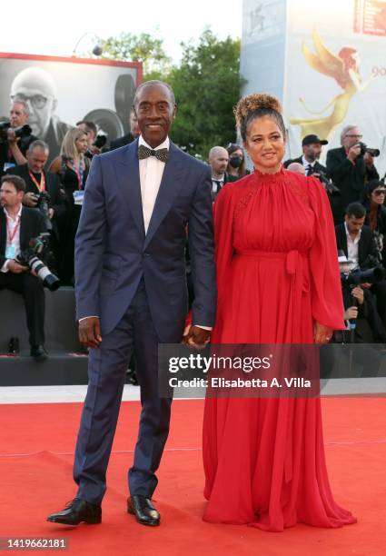 Don Cheadle and his wife Bridgid Coulter attend the "White Noise" and opening ceremony red carpet at the 79th Venice International Film Festival on...