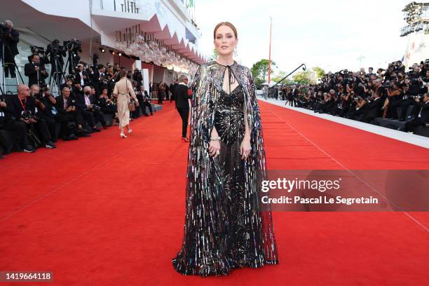 Jury President Julianne Moore attends the "White Noise" and opening ceremony red carpet at the 79th Venice International Film Festival on August 31,...