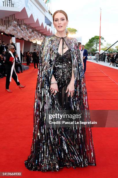 Jury President Julianne Moore attends the "White Noise" and opening ceremony red carpet at the 79th Venice International Film Festival on August 31,...