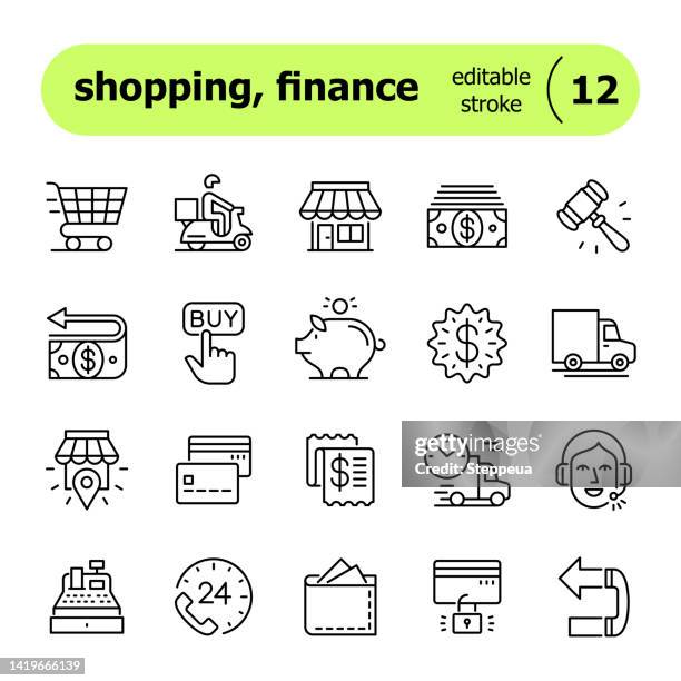 shopping line icon - wallet stock illustrations