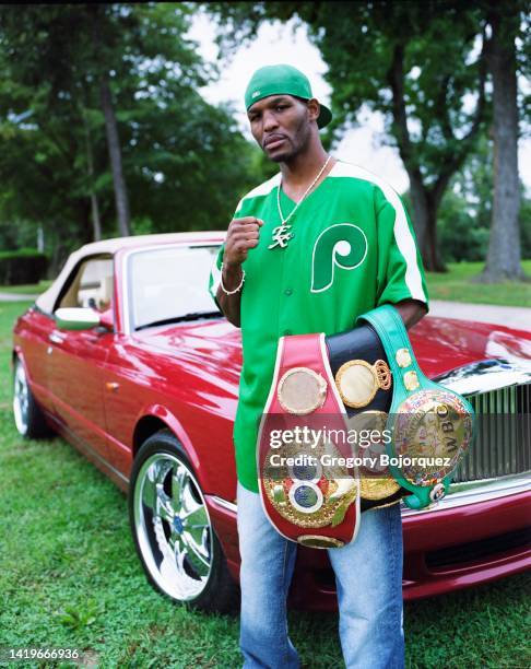 American professional boxer Bernard Hopkins in August, 2003 in Philadelphia, Pennsylvania.