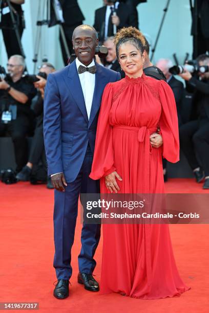 Don Cheadle and Bridgid Coulter attend the "White Noise" and opening ceremony red carpet at the 79th Venice International Film Festival on August 31,...