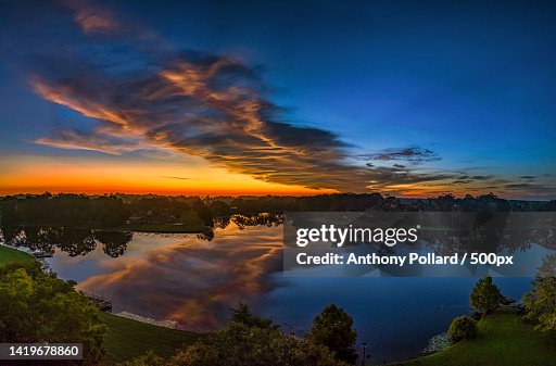 Scenic view of lake against sky during sunset,Gulfport,Mississippi,United States,USA Scenic view of lake against sky during sunset,Gulfport,Mississippi,United States,USA