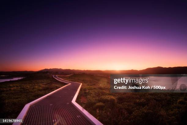 a walk into the sunset,muttonbird island,coffs harbour,new south wales,australia - coffs harbour stockfoto's en -beelden