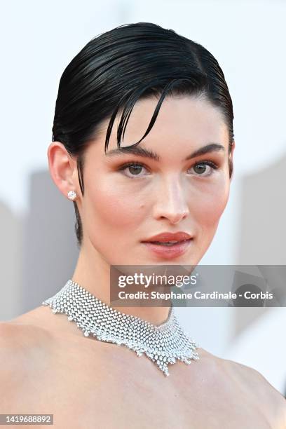 Grace Elizabeth attends the "White Noise" and opening ceremony red carpet at the 79th Venice International Film Festival on August 31, 2022 in...