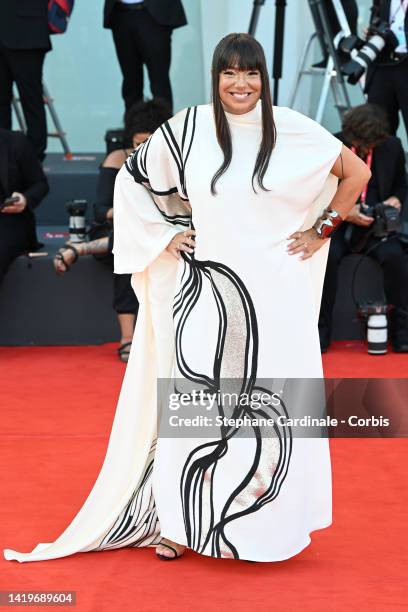 Cristina Fogazzi aka Estetista Cinica attends the "White Noise" and opening ceremony red carpet at the 79th Venice International Film Festival on...